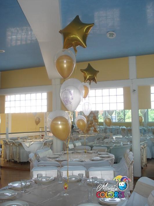 Ramillete de globos con helio para comunión