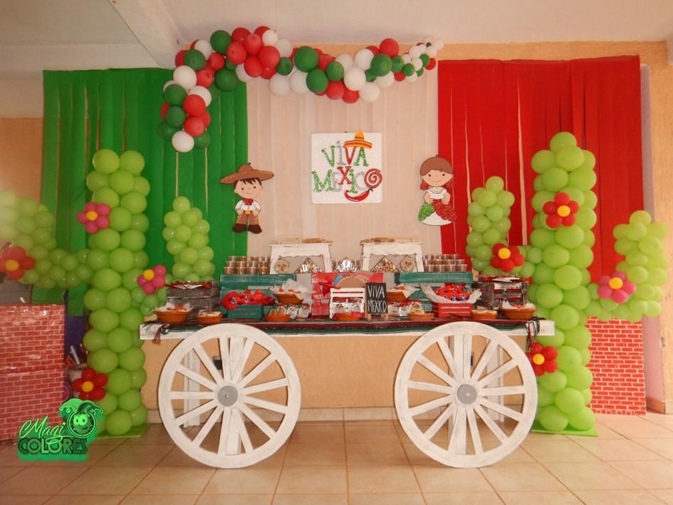 Bandera de México con Globos