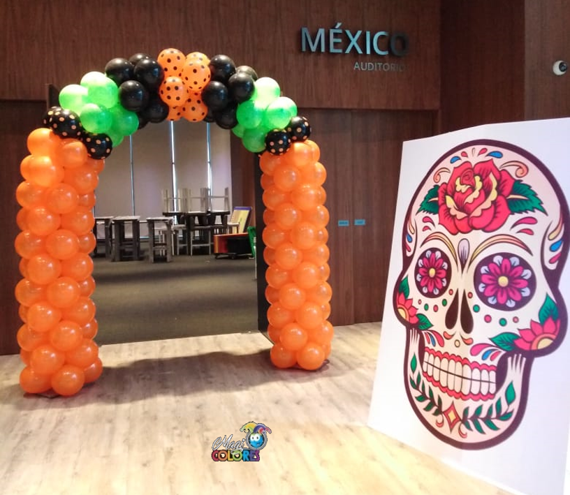 Arco con Globos Día de Muertos