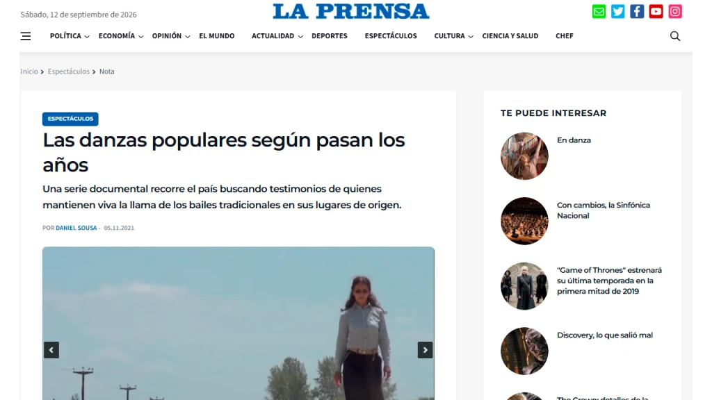 Presentación de la Serie POR LOS CAMINOS DE LA DANZA