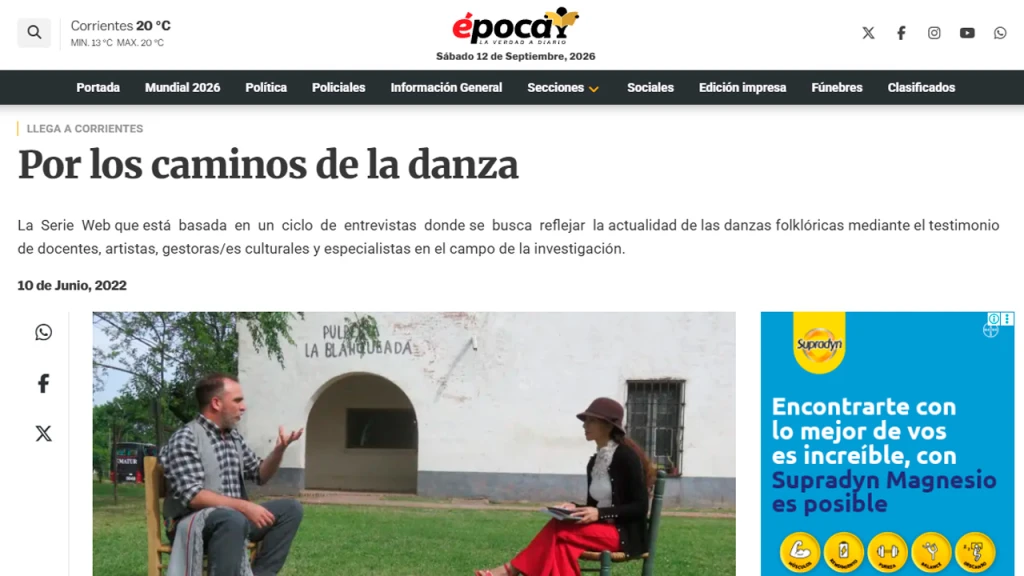 Presentación de la Serie POR LOS CAMINOS DE LA DANZA