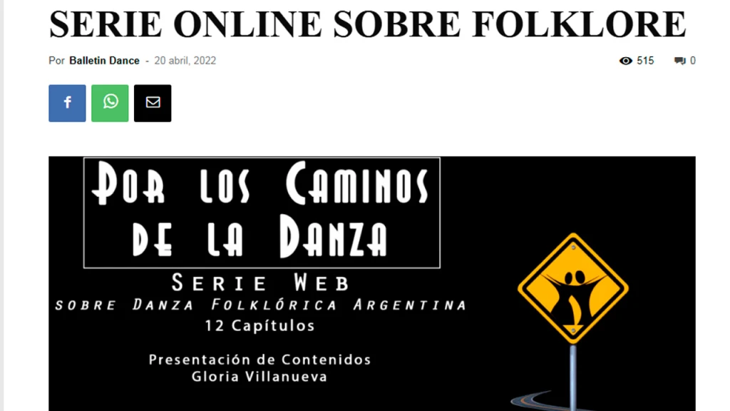 Presentación de la Serie POR LOS CAMINOS DE LA DANZA