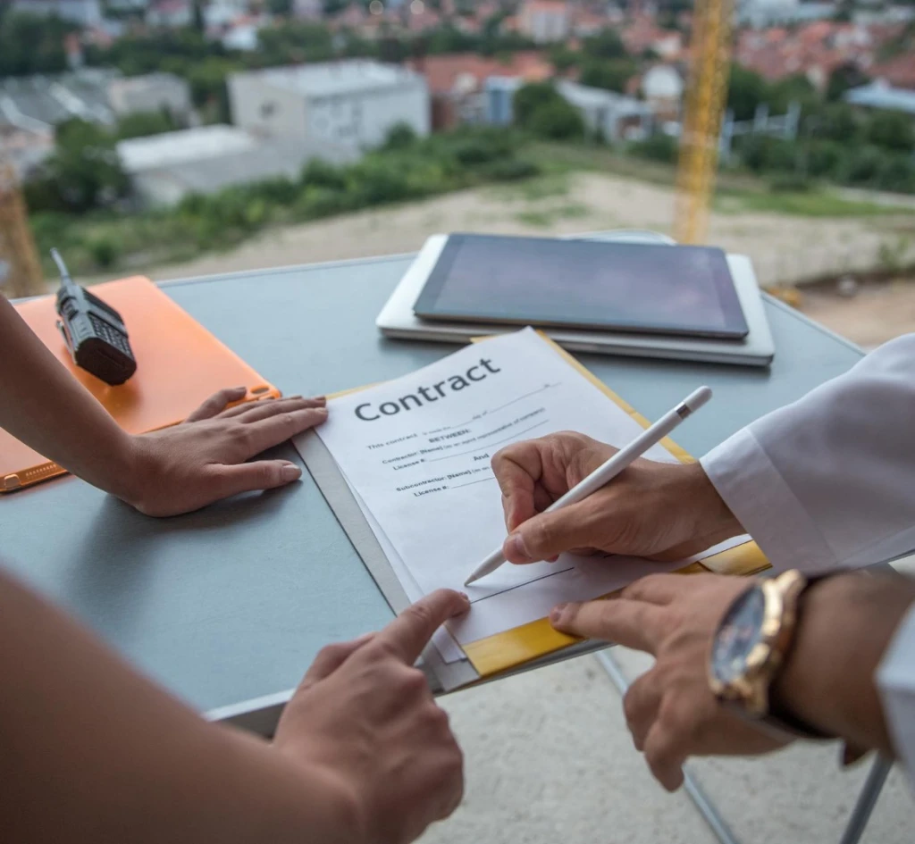 Manos firmando un contrato laboral