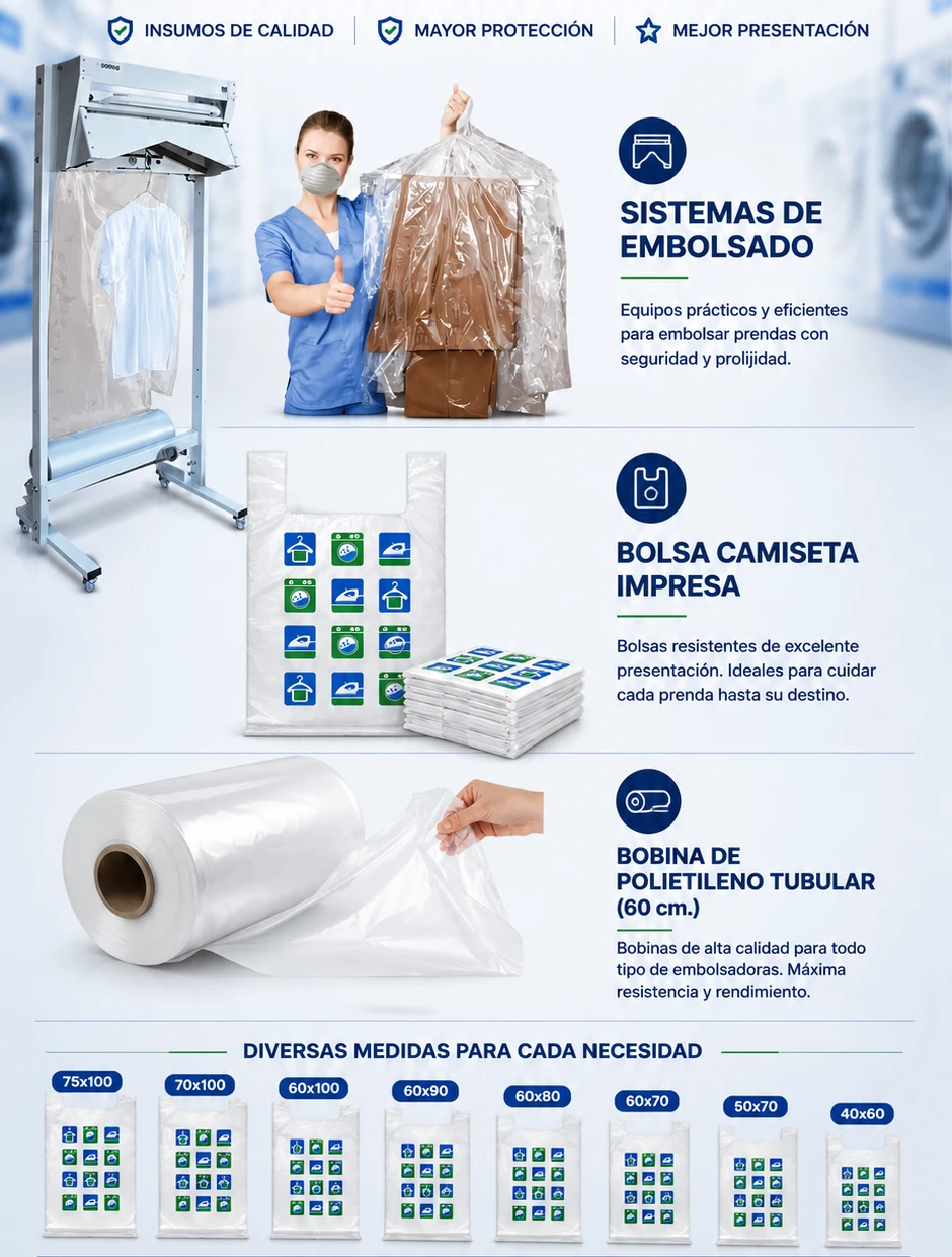 Bolsas de polietileno para lavandería en stock