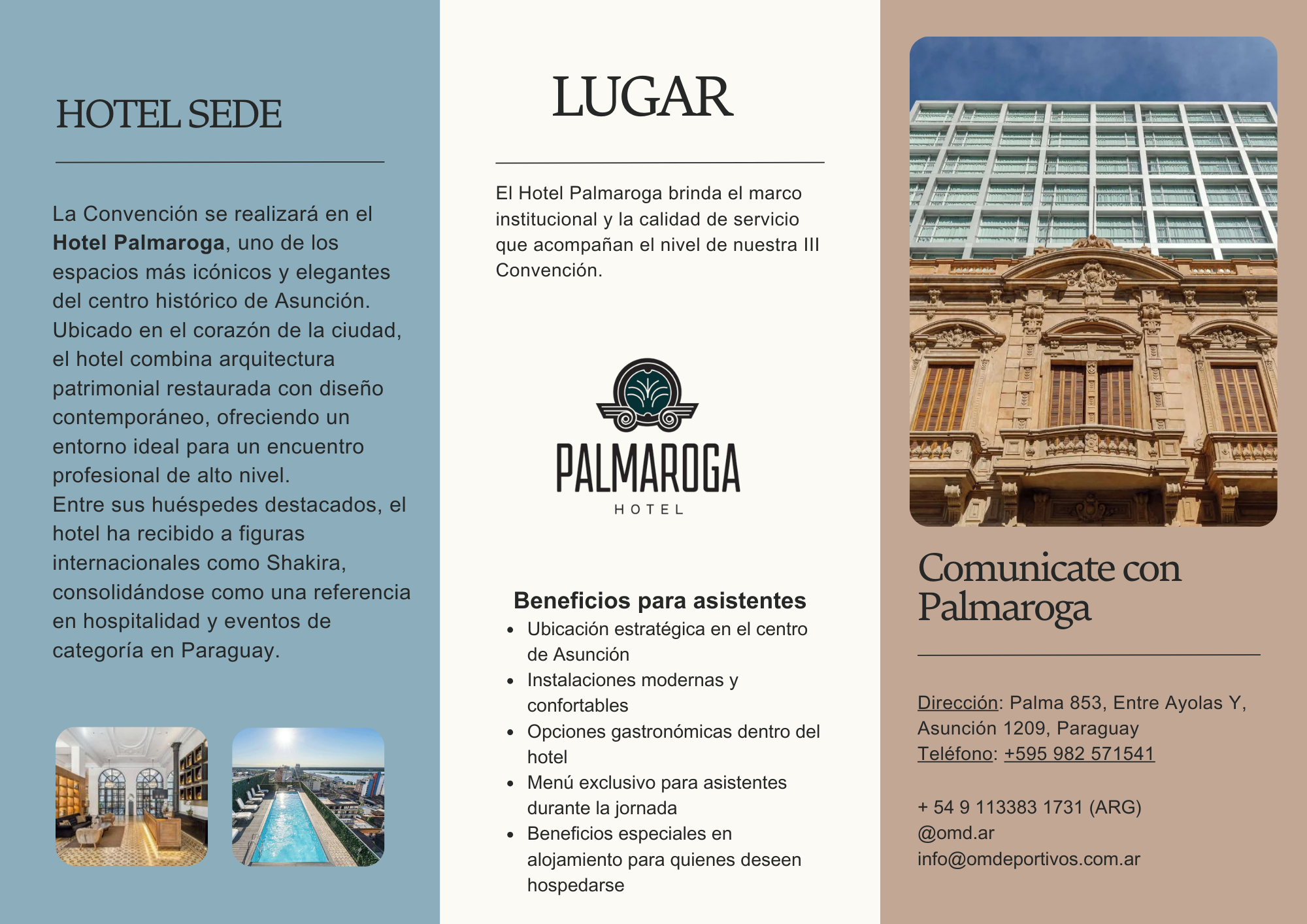 El icónico hotel ubicado en el corazón de Asunción, será la sede oficial 