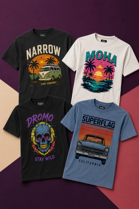 Remeras Narrow, Moha, Dromo y Superflag