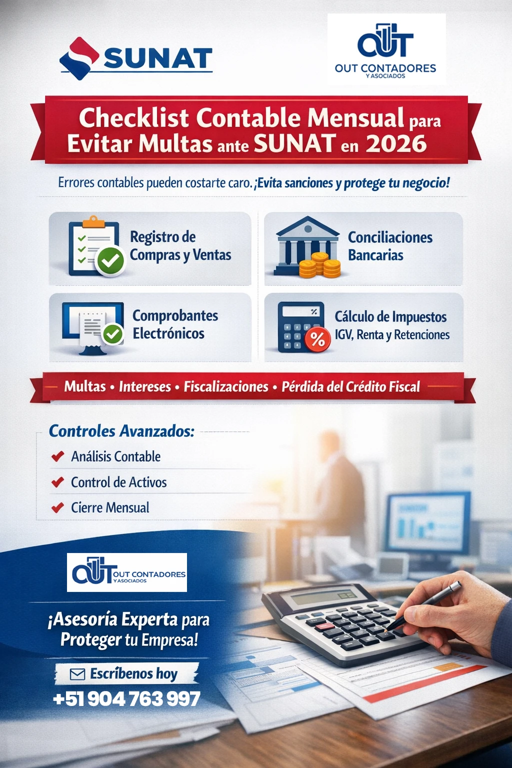 Checklist contable mensual para evitar multas ante SUNAT en 2026