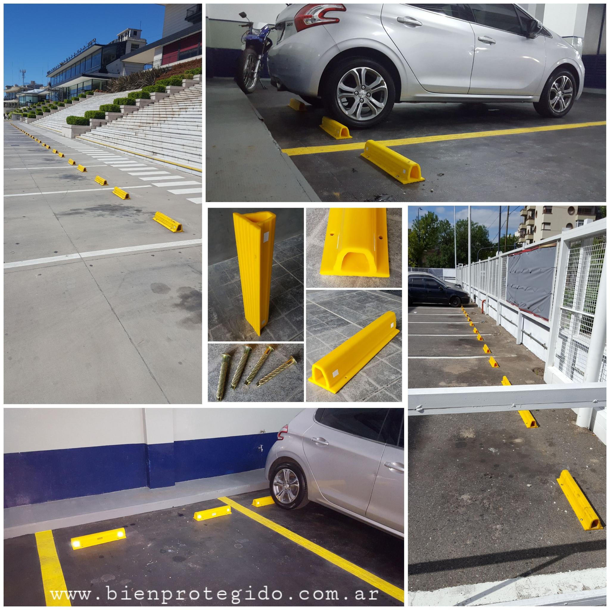 Topes de estacionamiento para piso.