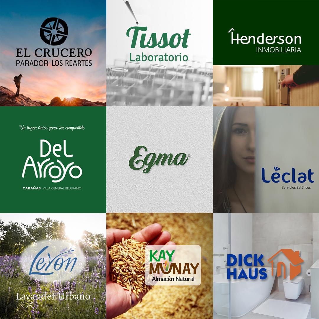 Alguno de los logotipos diseñados en estos años de pandemia