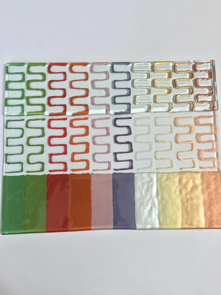 21 colores diferentes para aplicar sobre vidrio, cerámica y biscocho