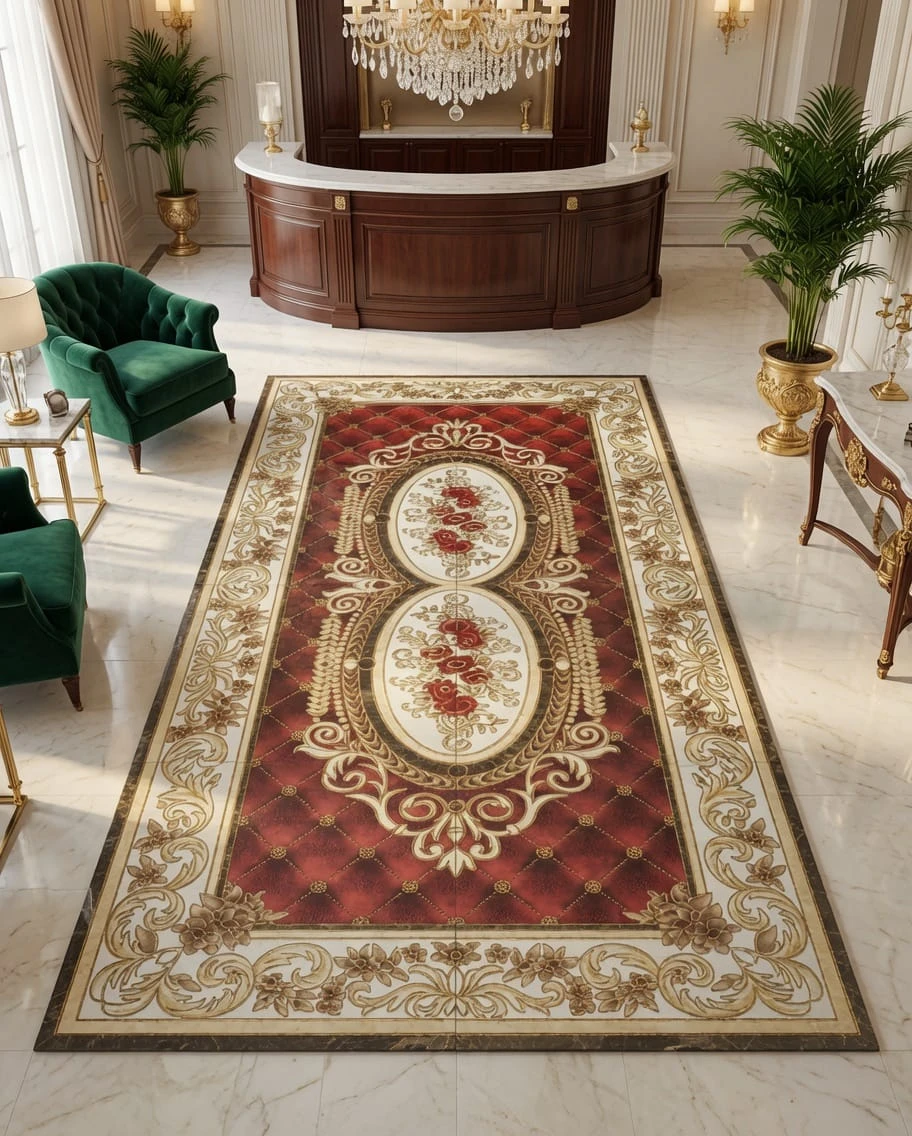 HEXA ROJO 120X240CM