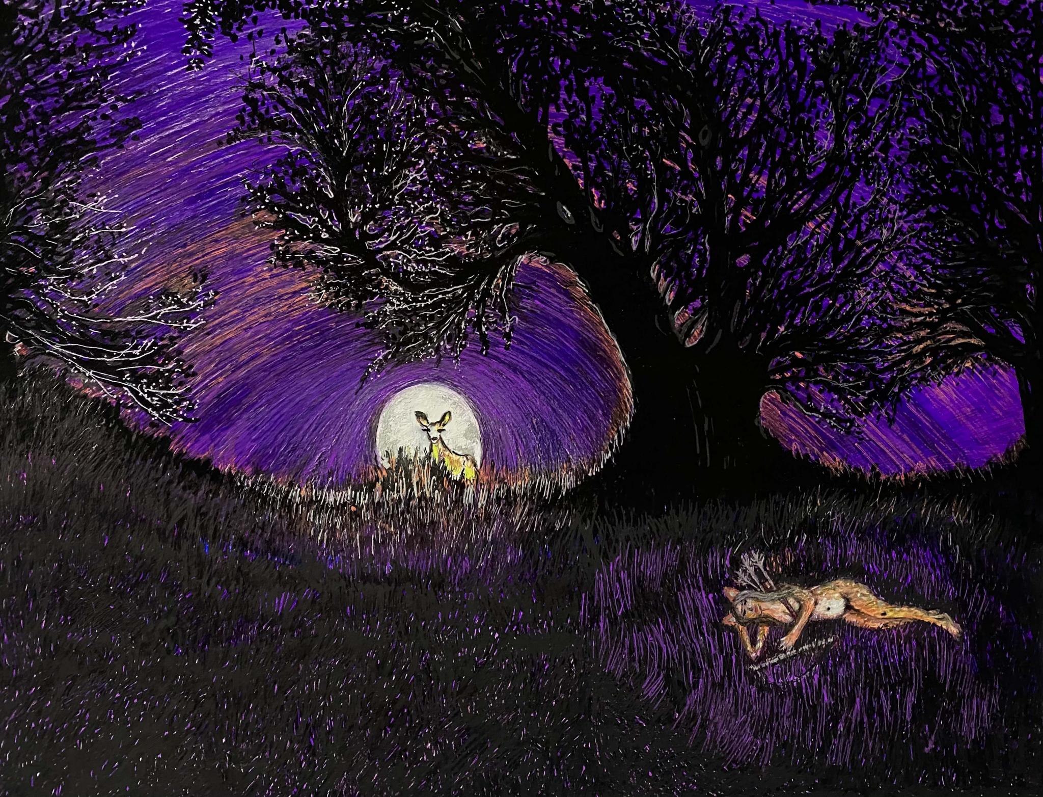 20x30cms dibujo en boligrafos tinta en gel y técnica mixta