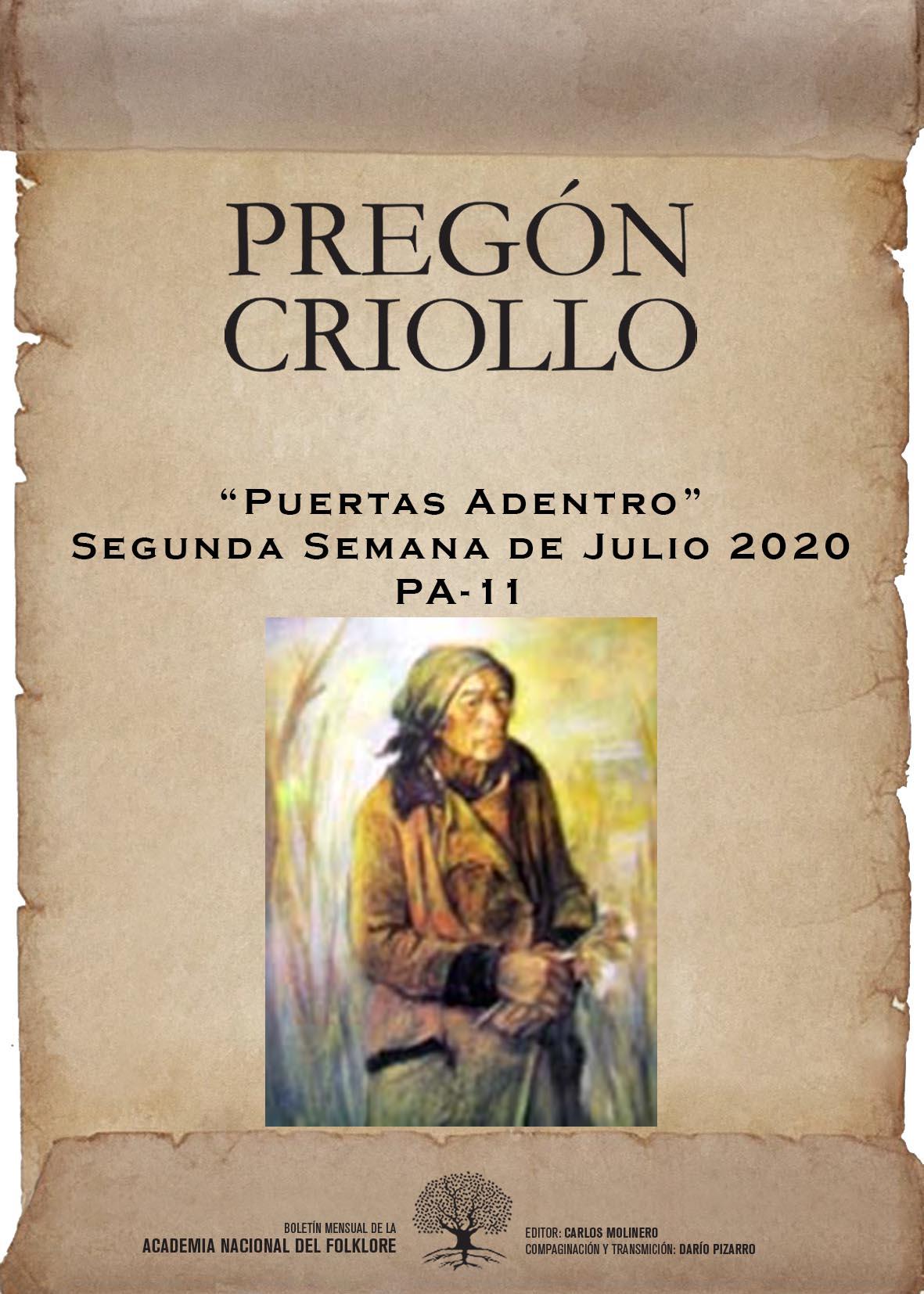 Pregón Criollo. Publicación digital Mensual de la Academia Nacional del Folklore
