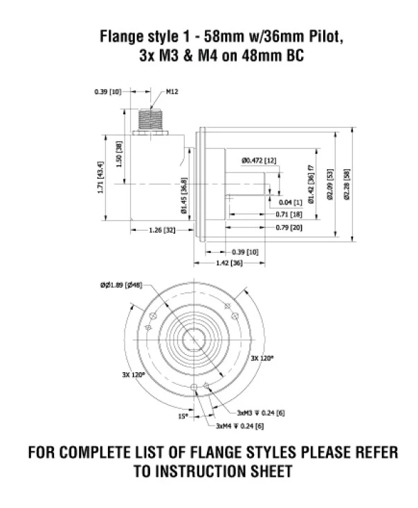 Encoder Avtron AV4 – 512 PPR, IP67, Shaft 3/8”