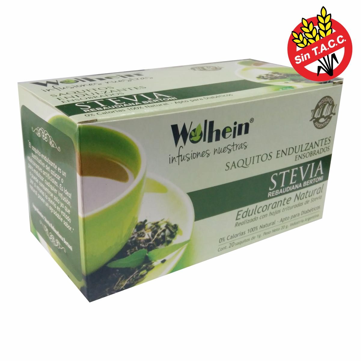 Caja Madera con Stevia Hebras y Saquitos