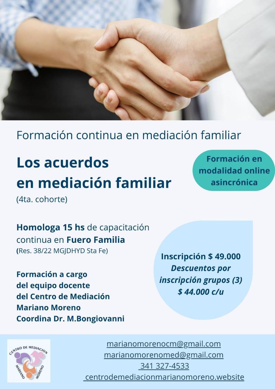 Los acuerdos en Mediación Familiar. 4ta cohorte
