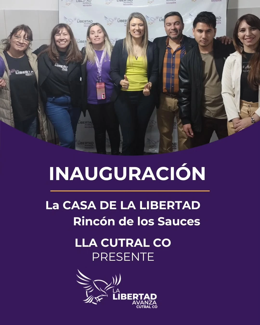 Inauguración de la Casa de la Libertad en Rincón de los Sauces - LLA Cutral Co presente