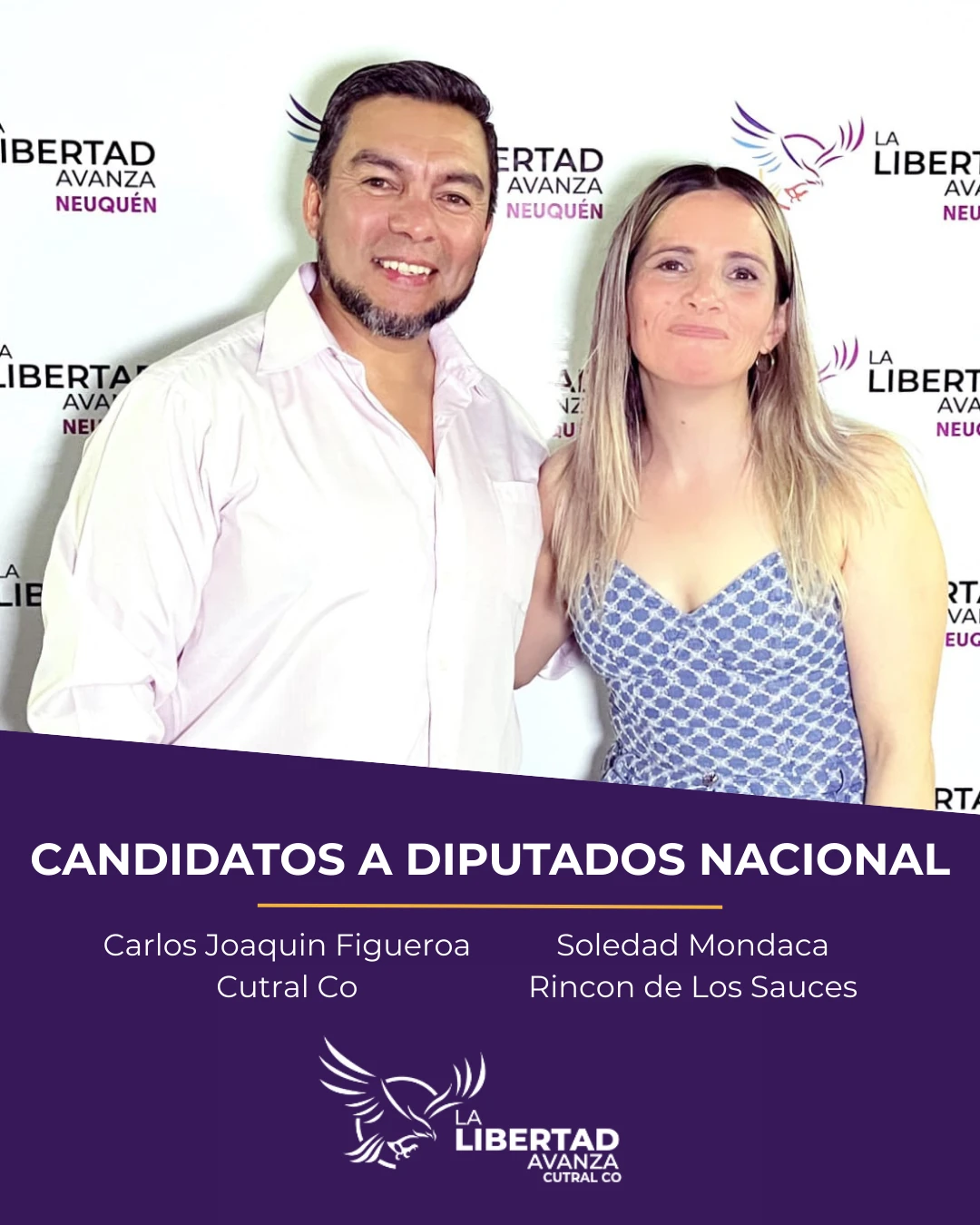 Candidatos a Diputados Nacionales: Carlos Joaquín Figueroa y Soledad Mondaca — LLA Neuquén