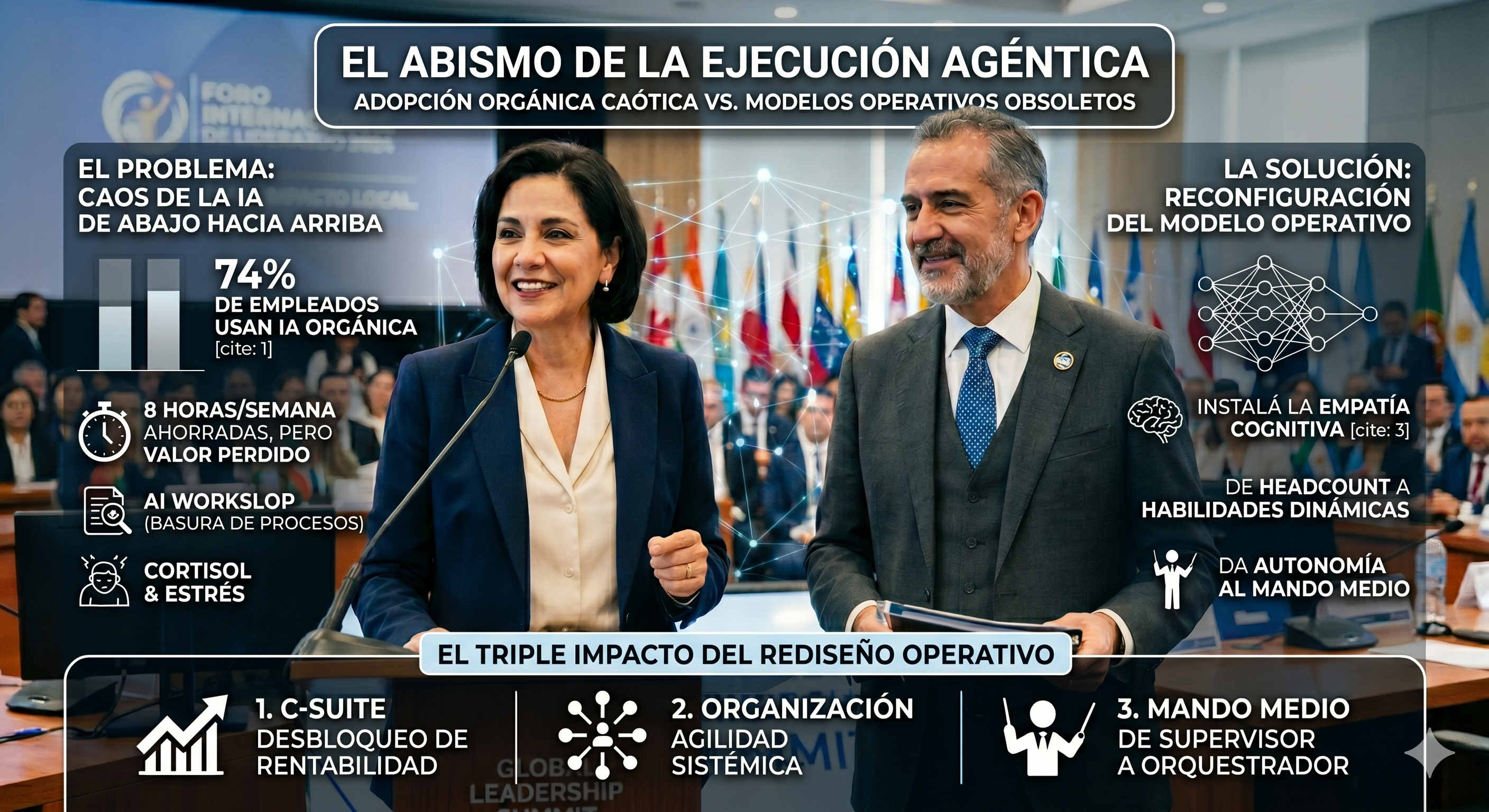 El abismo de la ejecución con IA: Por qué tu equipo sobrevive con cortisol mientras tu rentabilidad se estanca (y cómo hackear el sistema)