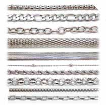 Cadenas Rolo, Espigas, Bolitas, Cola de Ratón, Caracol, Singapur, Espejito, 3x1, Figaro Tourbillon, Veneciana. Largos de 40cm, 45cm, 50cm, 55cm, 60cm, 65cm y 70cm