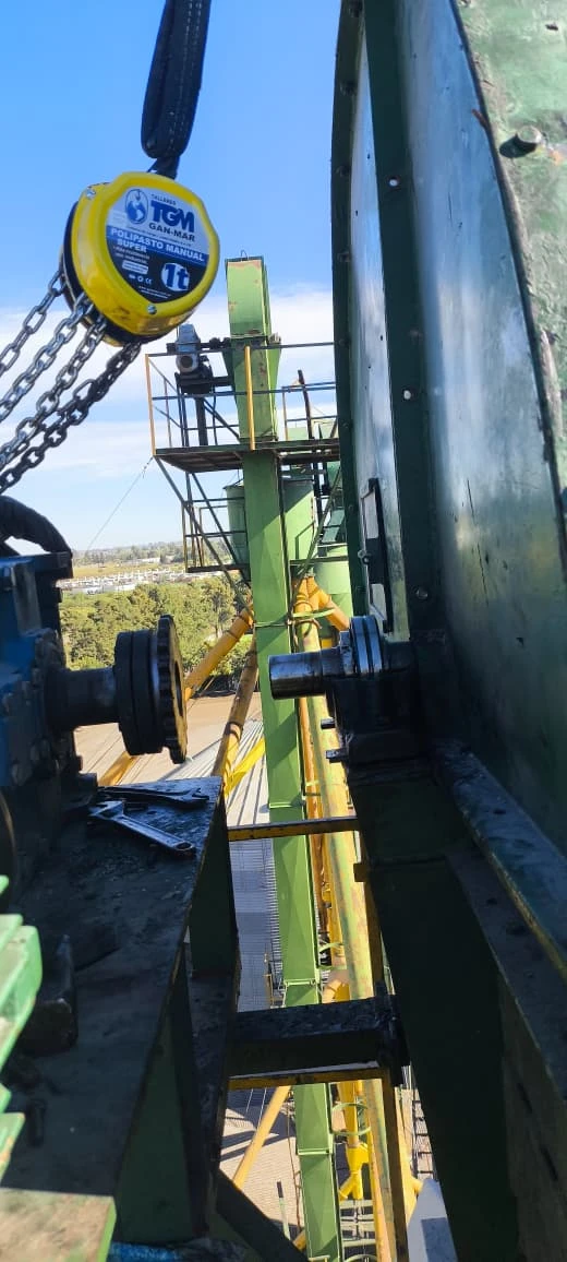 Cambio de rodamiento rolo motriz de noria