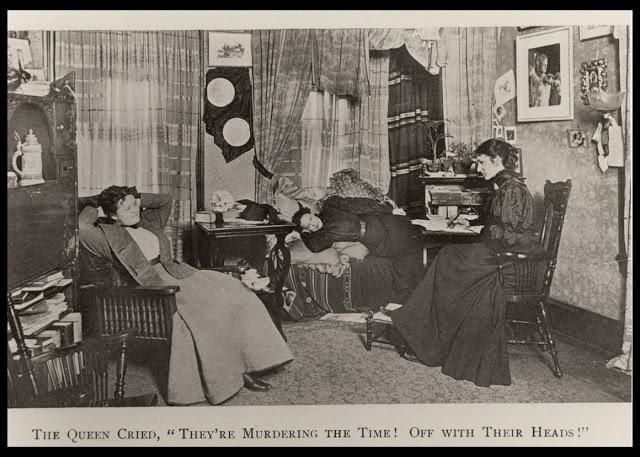 Tres estudiantes en la habitación de una pensión, del libro Hijas de Aesculapians, c.1890