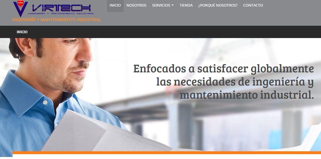 Ingeniería Virtech página web elaborado por amiweb.mx