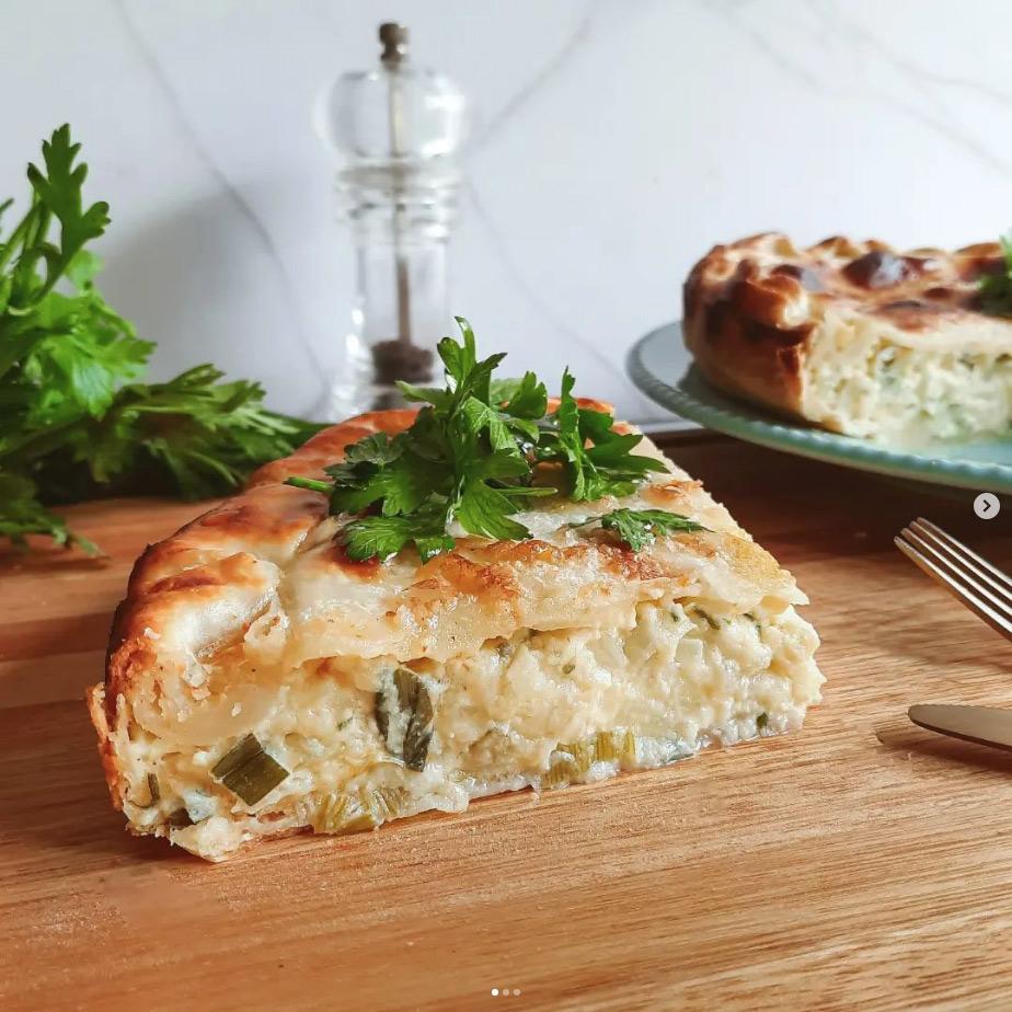 Tarta de Puerro Cebolla y Quesos