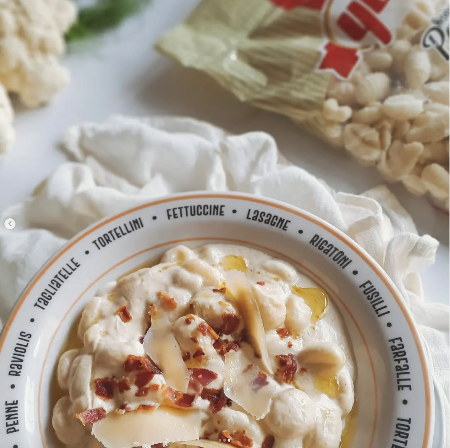 Ñoquis con Crema de Coliflor y Panceta