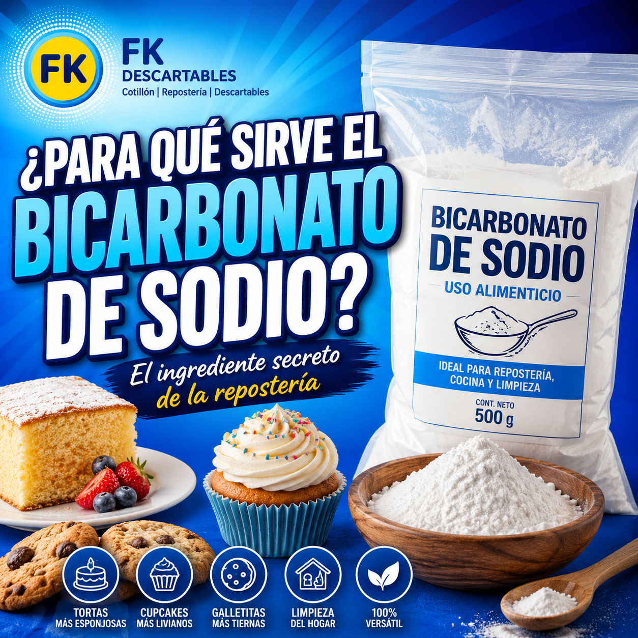 ¿Para Qué Sirve el Bicarbonato de Sodio? Usos en Repostería, Cocina y Hogar