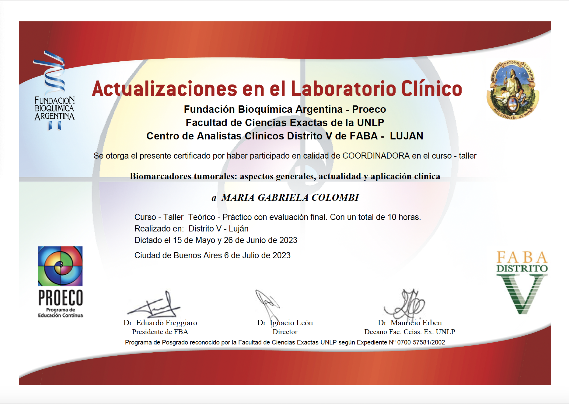 Actualización BIOMARCADORES TUMORALES