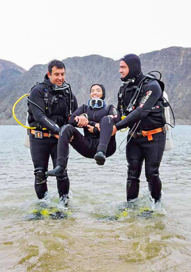 Buceo inclusivo, la actividad que se adueña del Dique Punta Negra