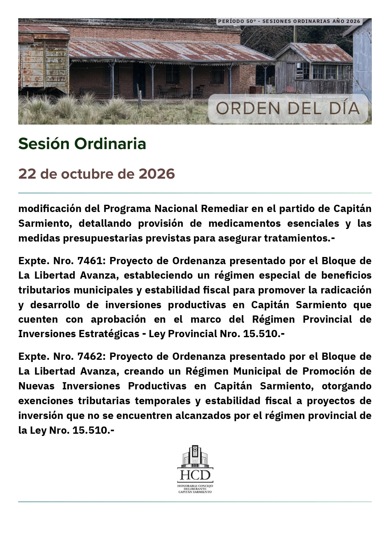 ORDEN DEL DIA 22/10/26 3