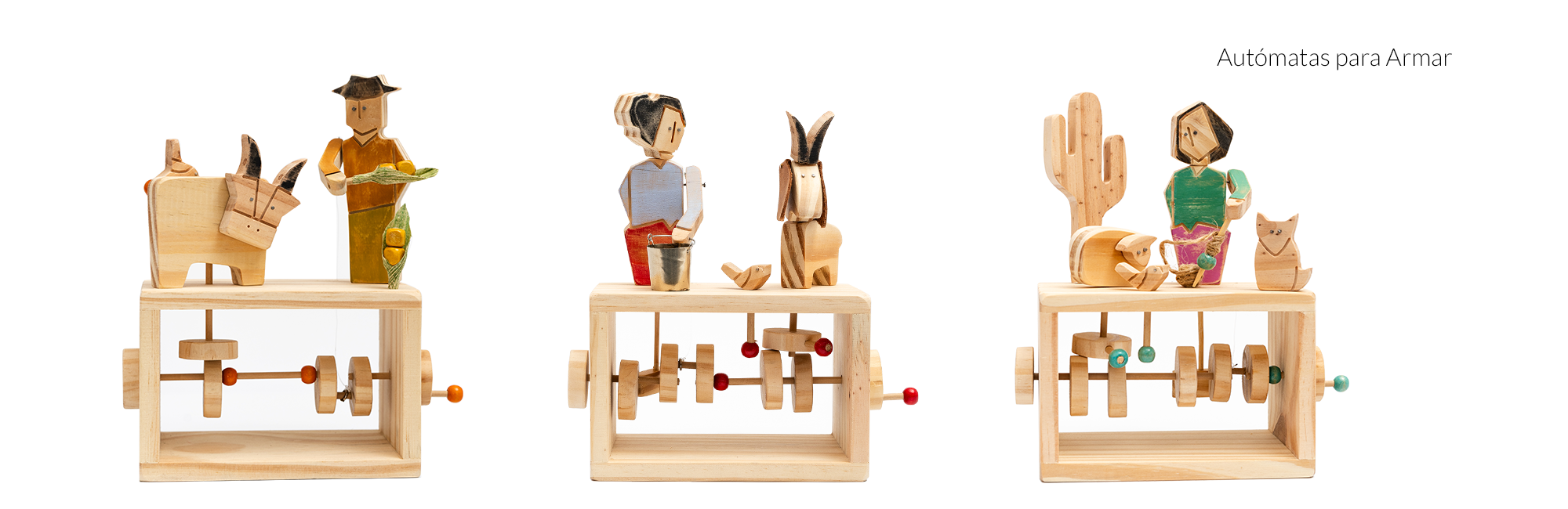 juguetes en madera en movimiento