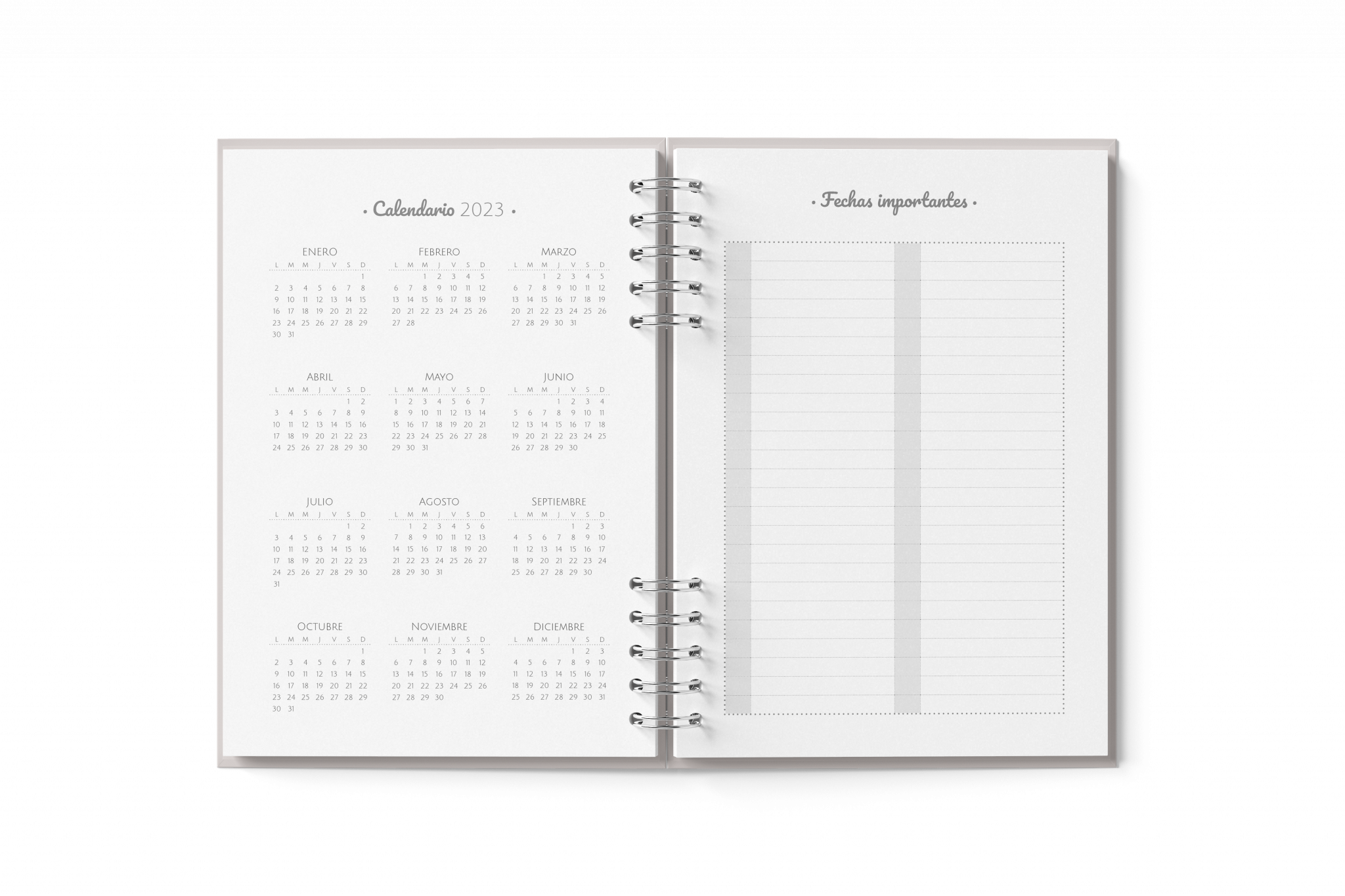 Calendario 2023 y Fechas importantes