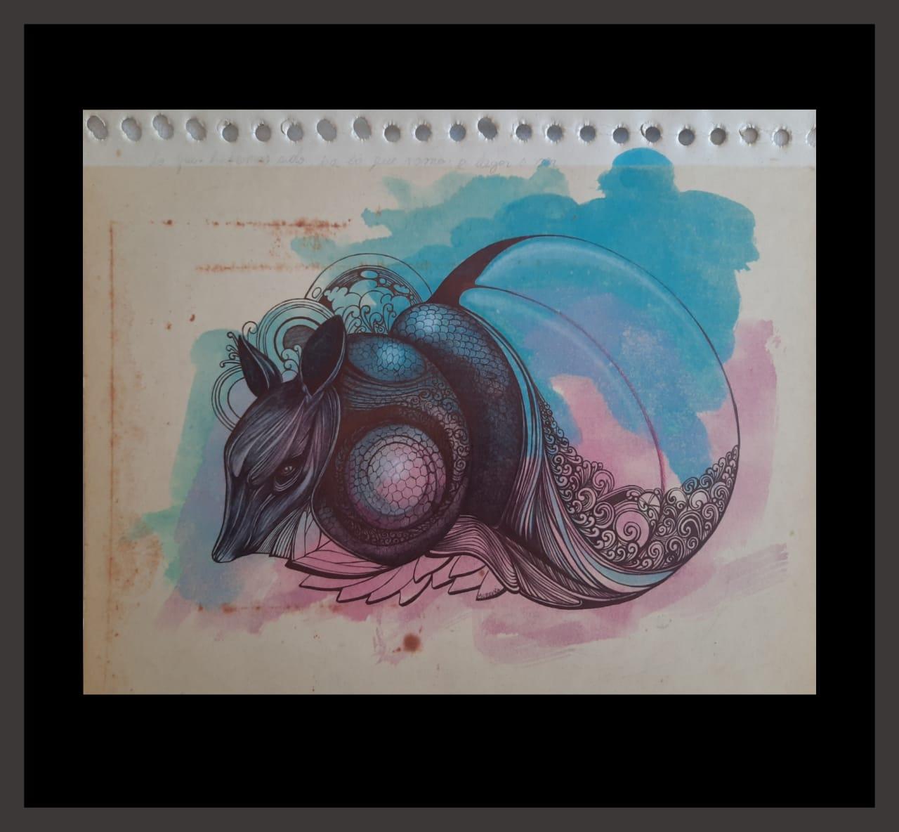 Dibujo en técnica mixta  sobre cartón. Medidas : 22x28  cm.
