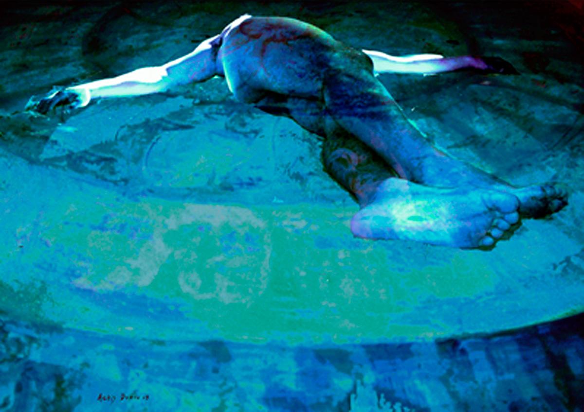 Figura sobre mandala. Medidas: 43x58 cm. Fotografía y pintura. Arte digital 2010-2011