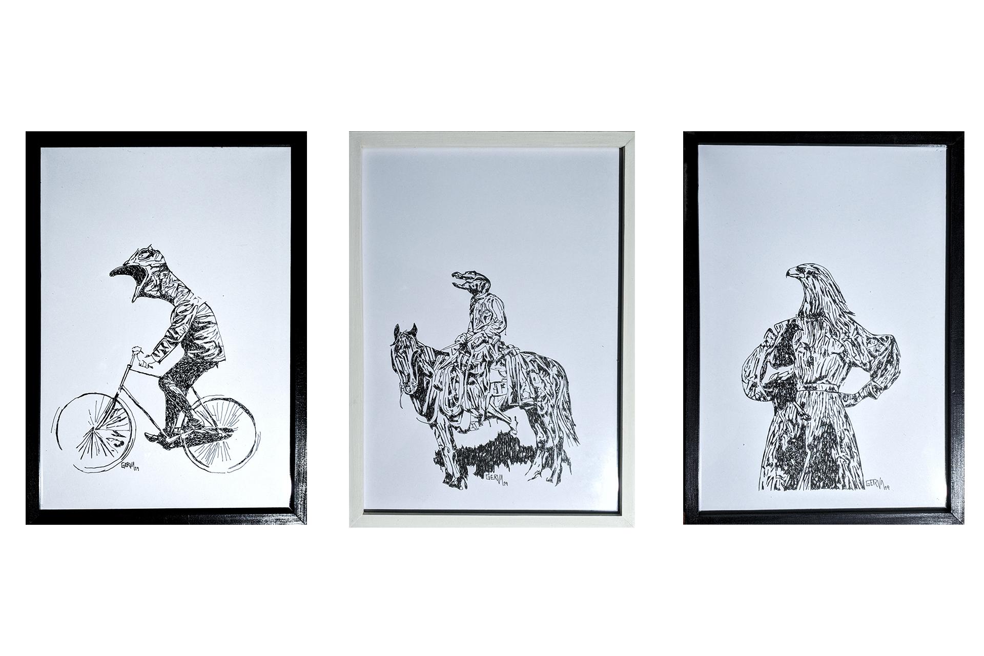 Tinta sobre papel.Medidas: 96x32,7 cm. 2019