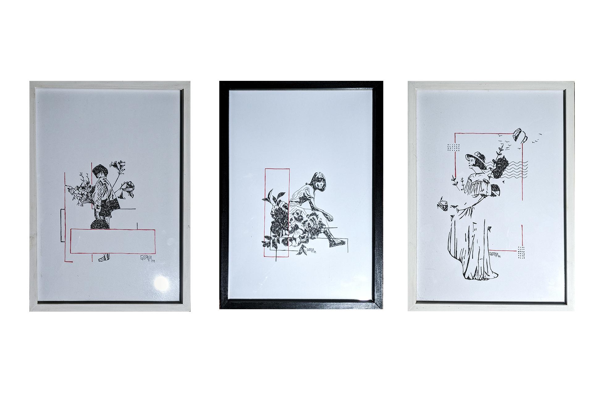 Tinta sobre papel. Medidas: 96x32,7 cm. 2019