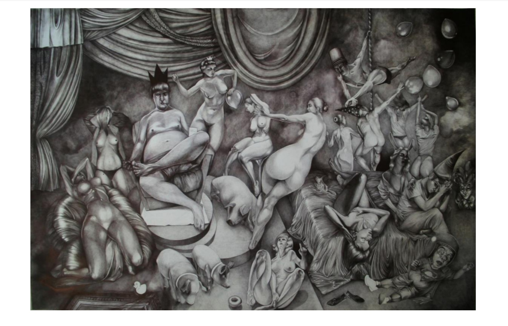 VENDIDO - Dibujo con birome sobre papel. Medidas: 75x115 cm. sin enmarcar