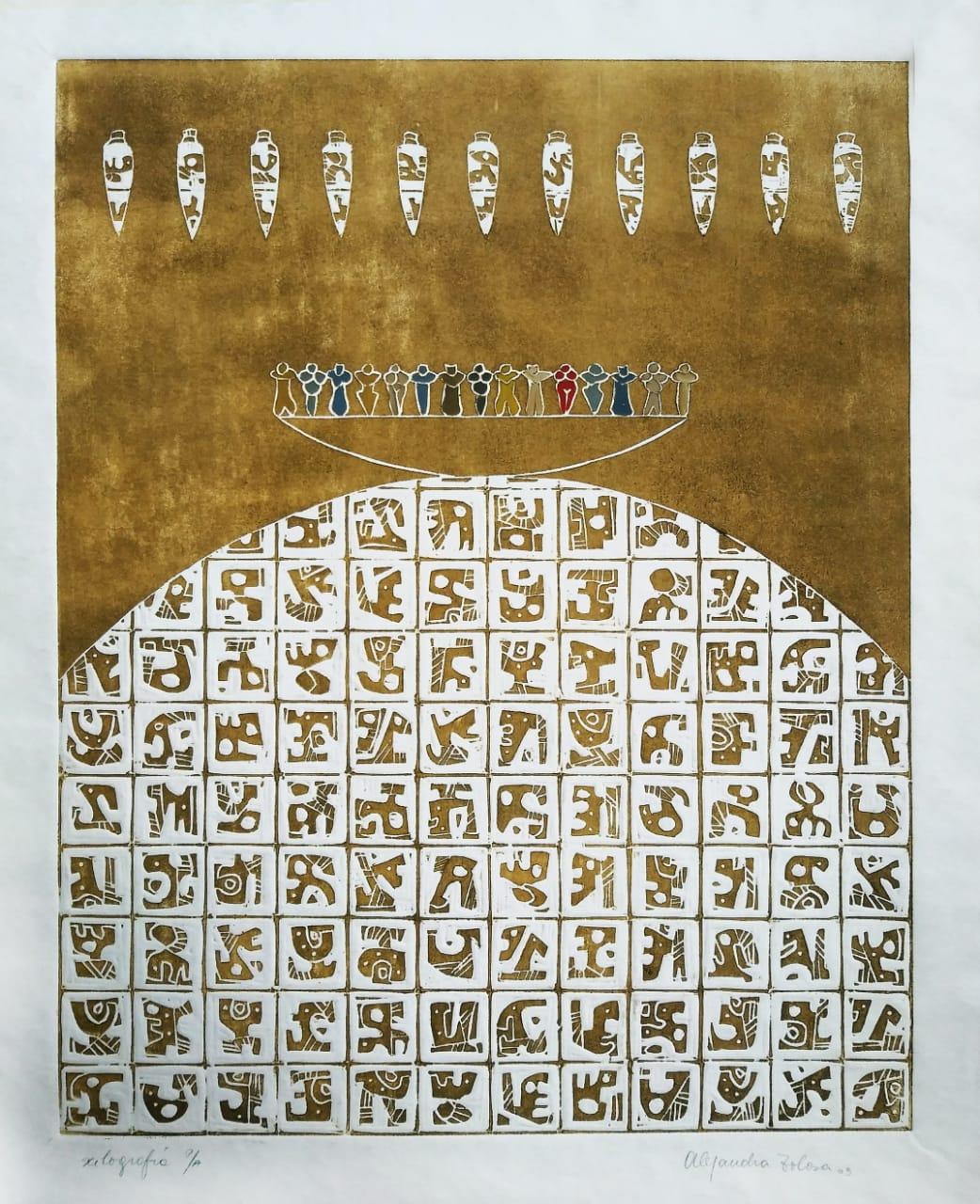 Xilografía. Medidas 44x35 cm.