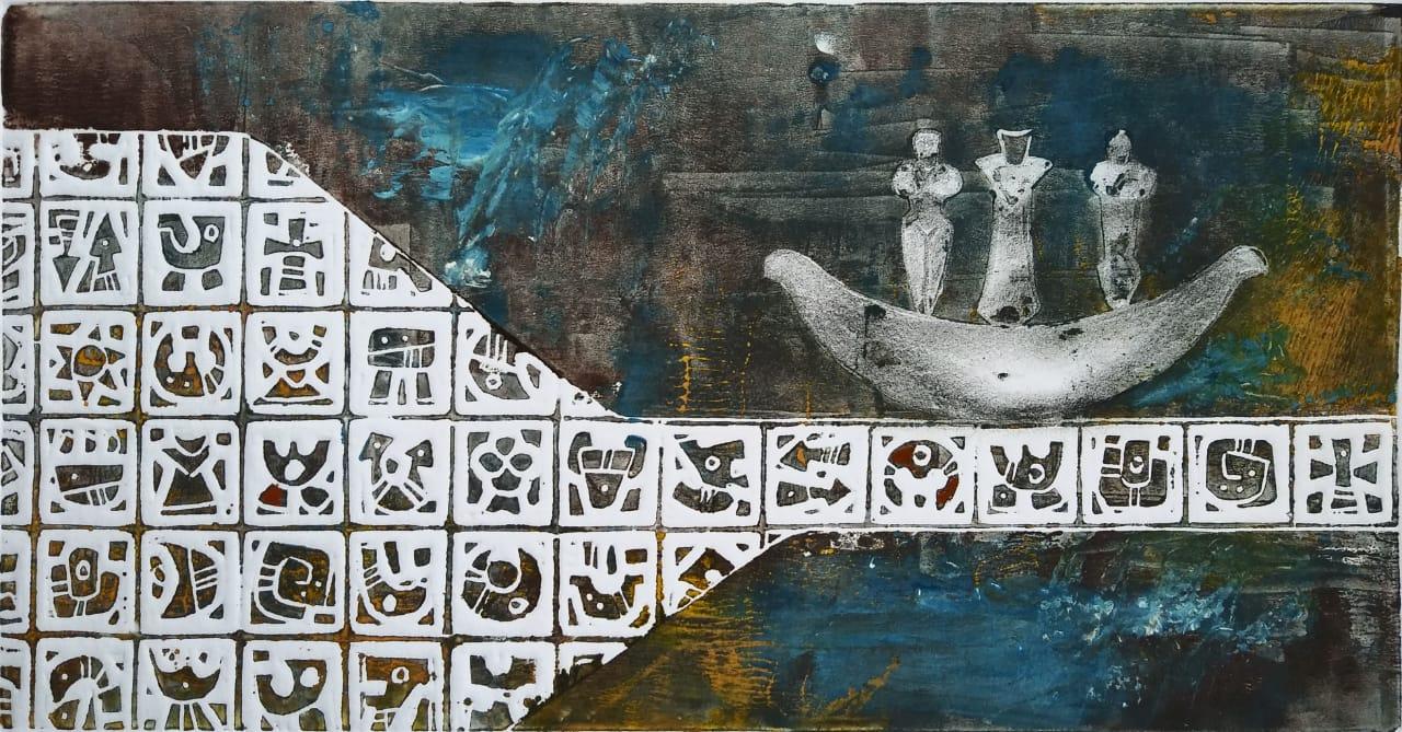Xilografía. Medidas: 20x40 cm.