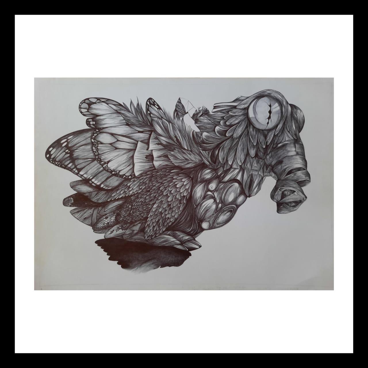 Dibujo con birome sobre papel. Medidas: 29,5x42 cm.
