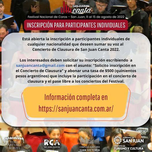 SAN JUAN CORAL 2022 -Para que canten todos