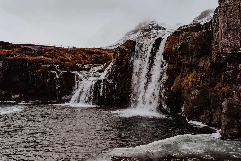 Kirkjufell Mountain and waterfalls