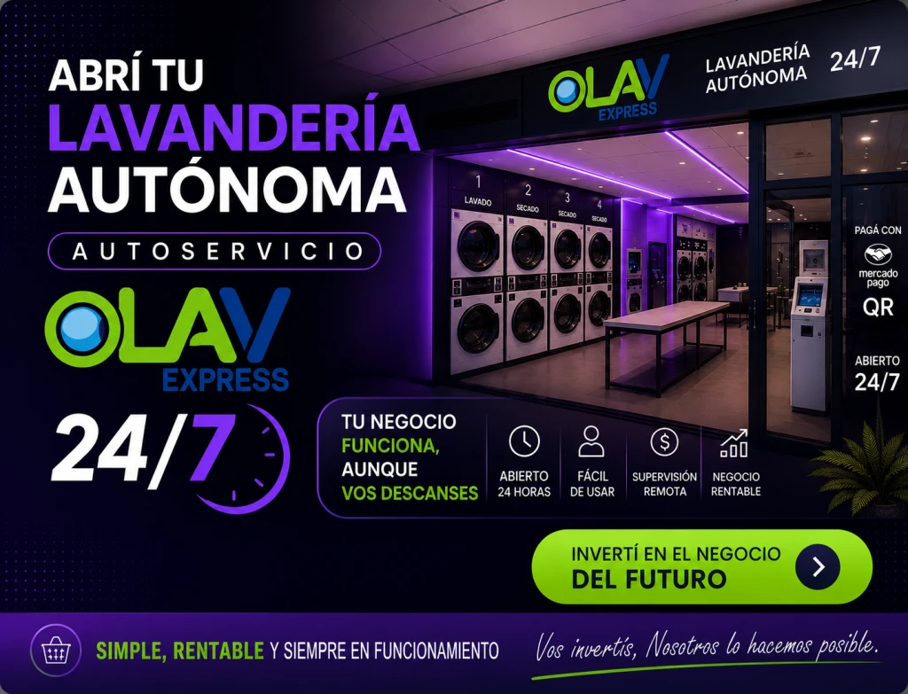 Abrí tu lavandería autónoma - OLAV Express 24/7