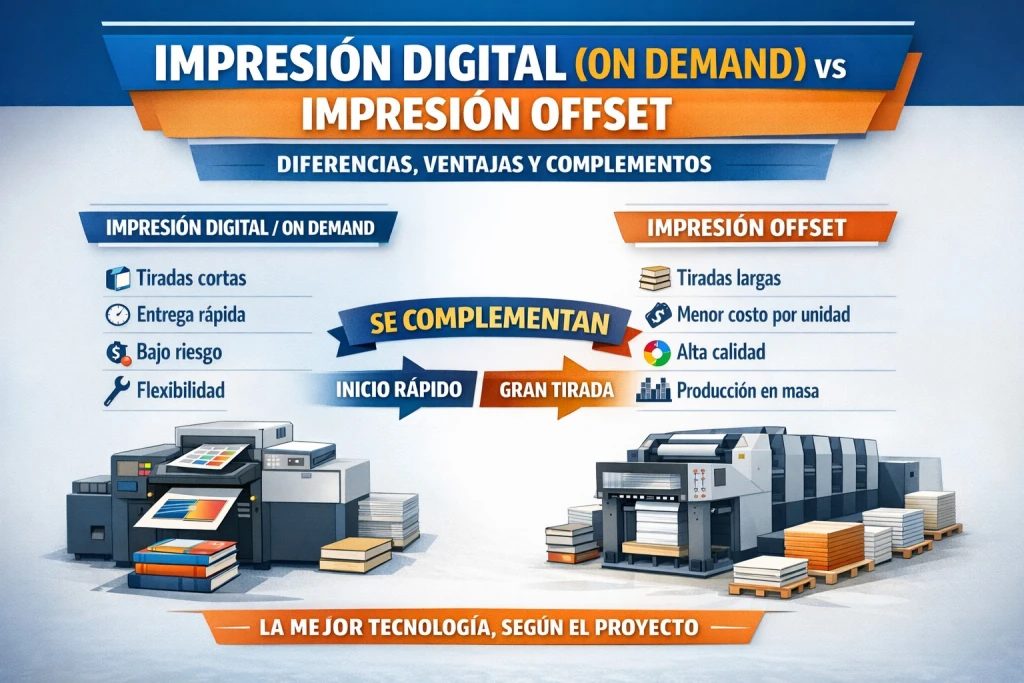 Impresión Digital (On Demand / Láser) vs Offset Diferencias, ventajas y por qué hoy se complementan