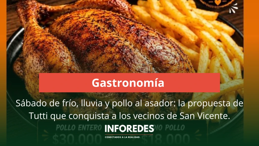 Sábado de frío, lluvia y pollo al asador: la propuesta de Tutti que conquista a los vecinos de San Vicente