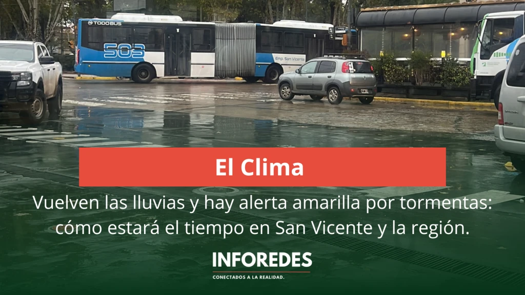 Vuelven las lluvias y hay alerta amarilla por tormentas: cómo estará el tiempo en San Vicente y la región