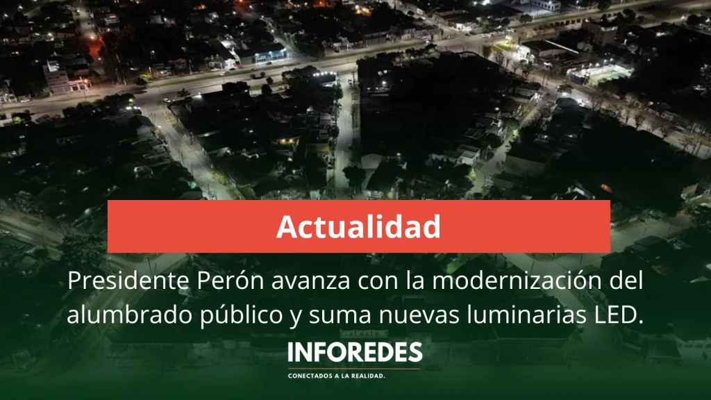 Presidente Perón avanza con la modernización del alumbrado público y suma nuevas luminarias LED.